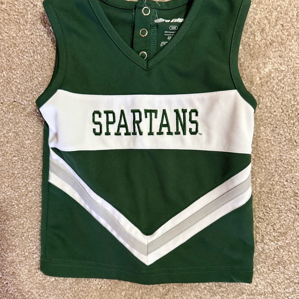 Pro Edge Green and White MSU Spartans Girls' Cheer Tank
